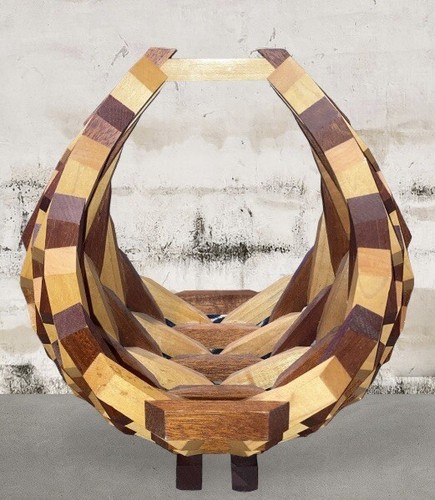 Cesto legno artistico - cesto,